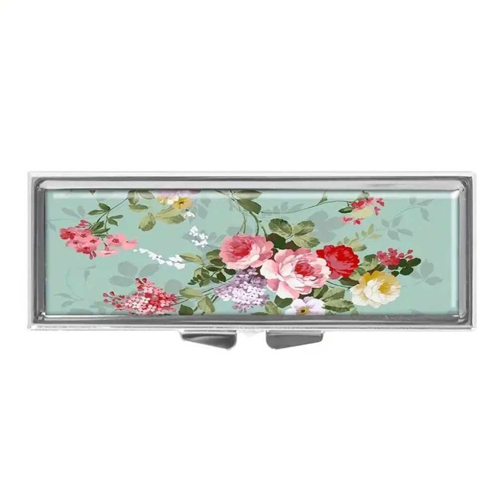 New!Vintage Inspired Flower Art Pill Box - Picture 6 of 9